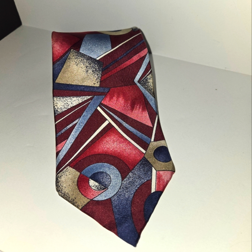 Sutter & Grant Silk Geometric Red and Blue Men's Tie